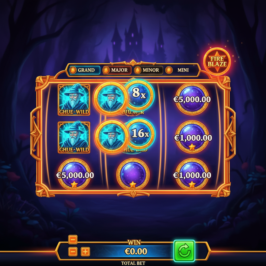 Blue Wizard bonus round — free spins and multipliers