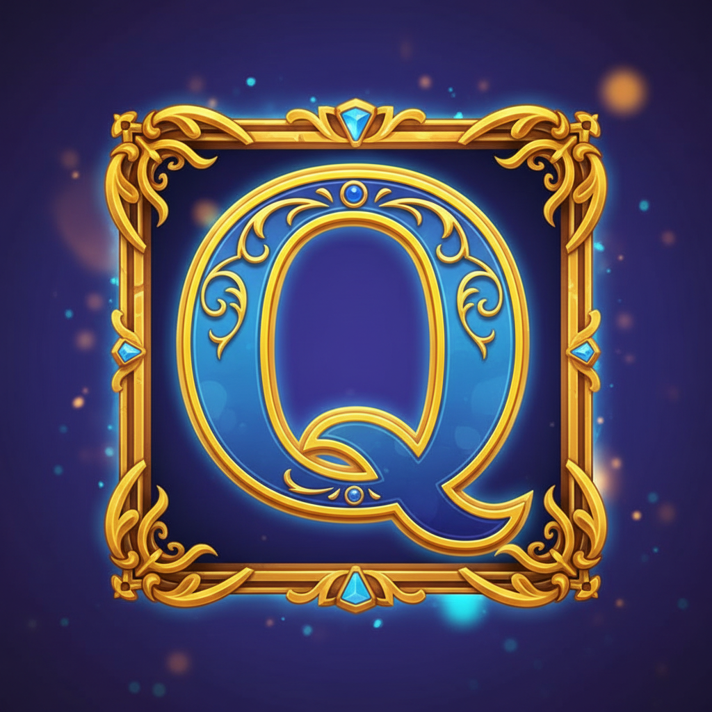 Q symbol in Blue Wizard — payout 16x